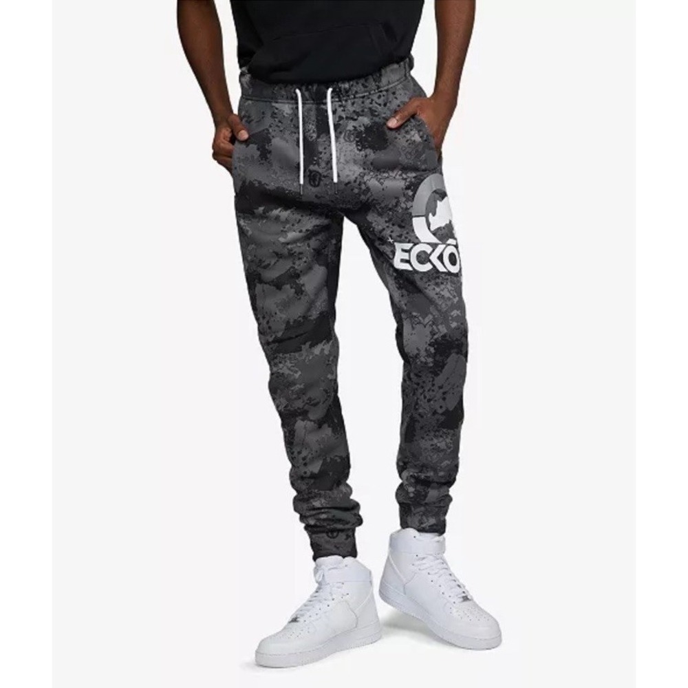 Ecko Unltd Sweatpants Men's Large Four Square Camo Fleece‎ Joggers Graphic Cozy